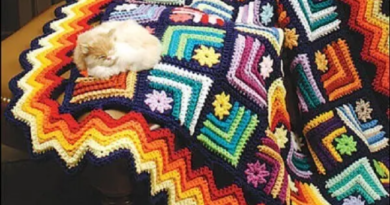 Blanket Made in Tunisian Crochet
